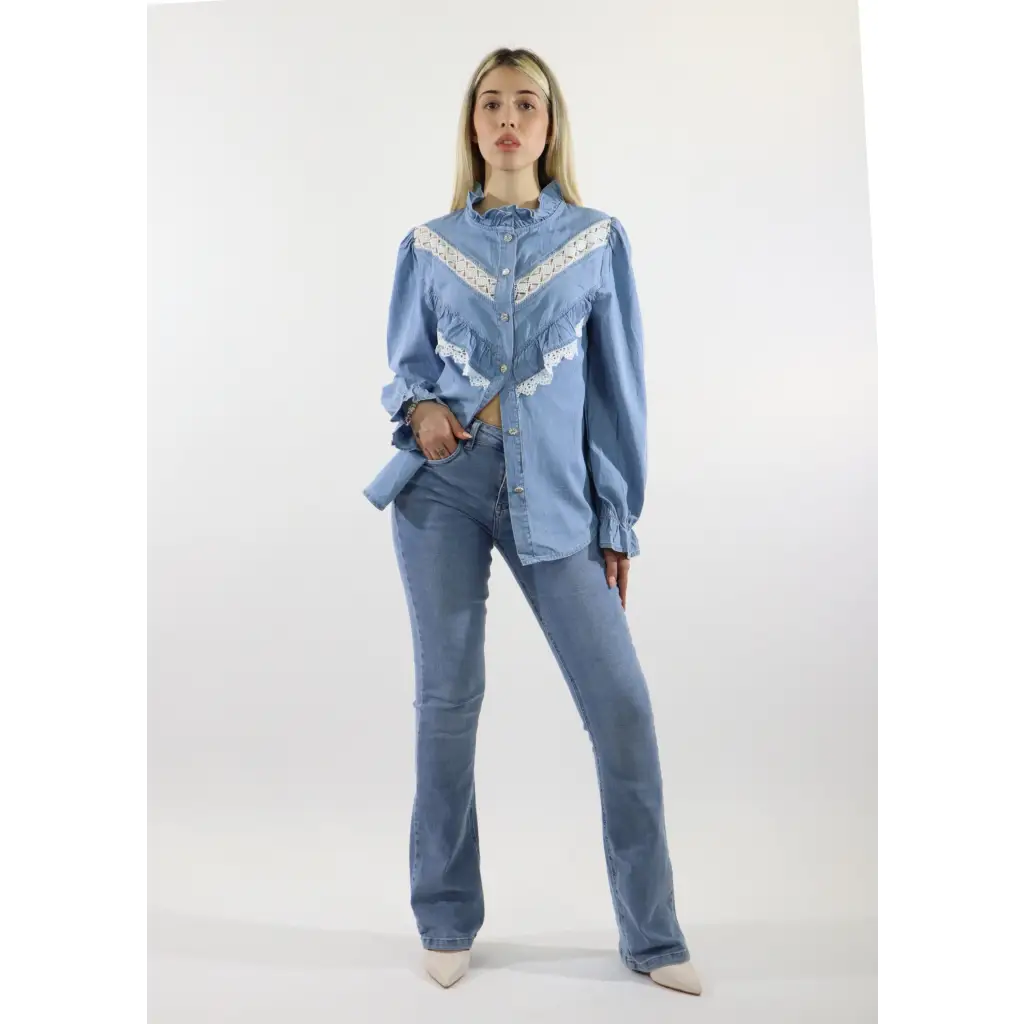 Camicia Chambry con pizzo - CAMICIA