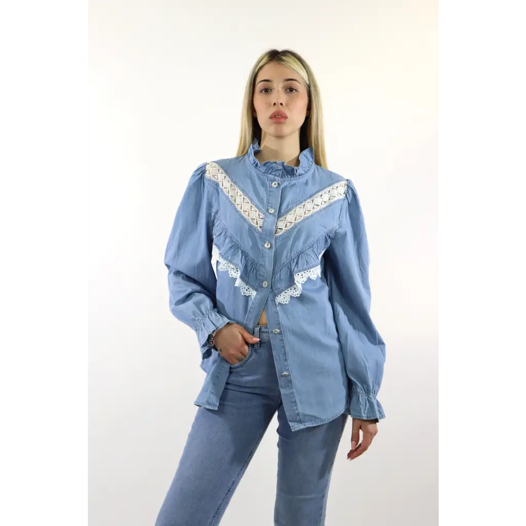 Camicia Chambry con pizzo - CAMICIA