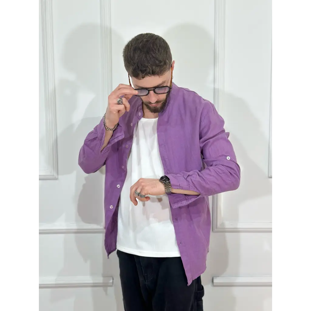 Camicia coreana in lino - CAMICIA