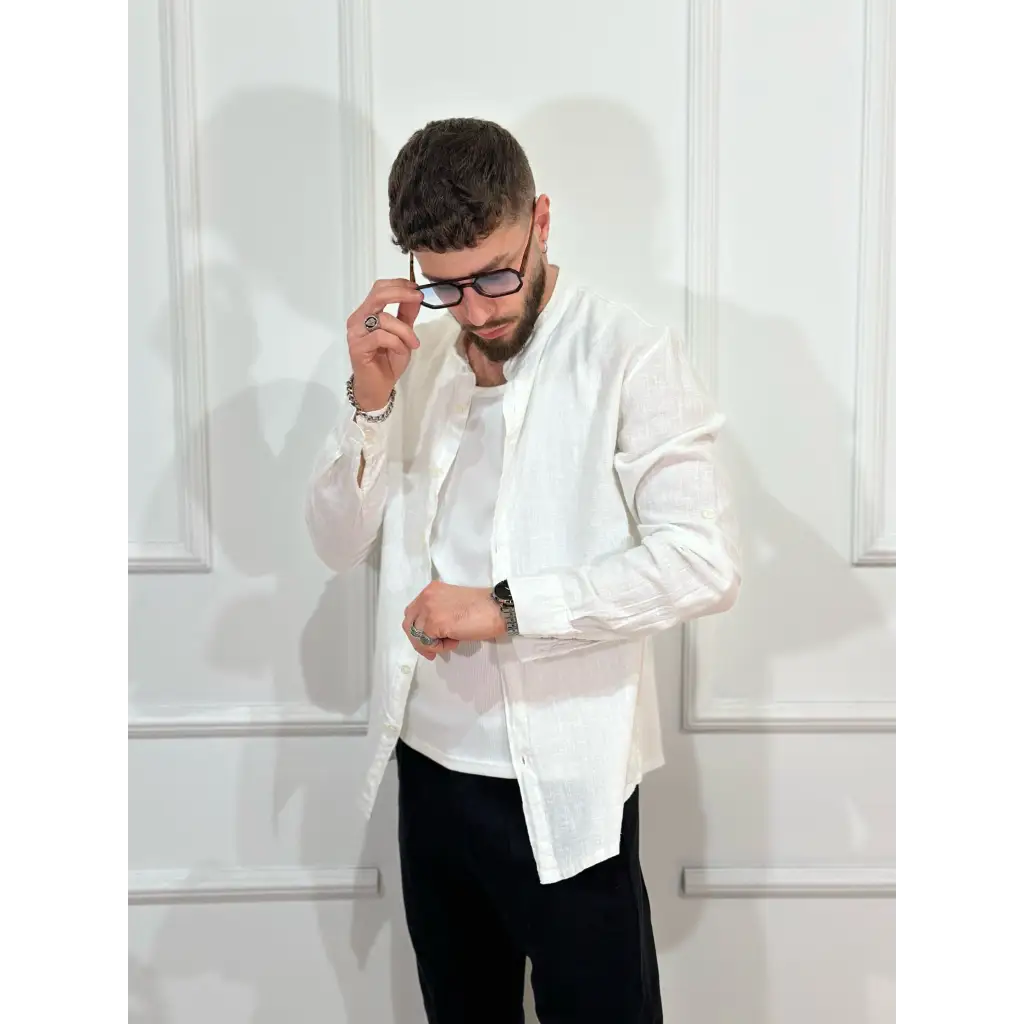 Camicia coreana in lino - CAMICIA