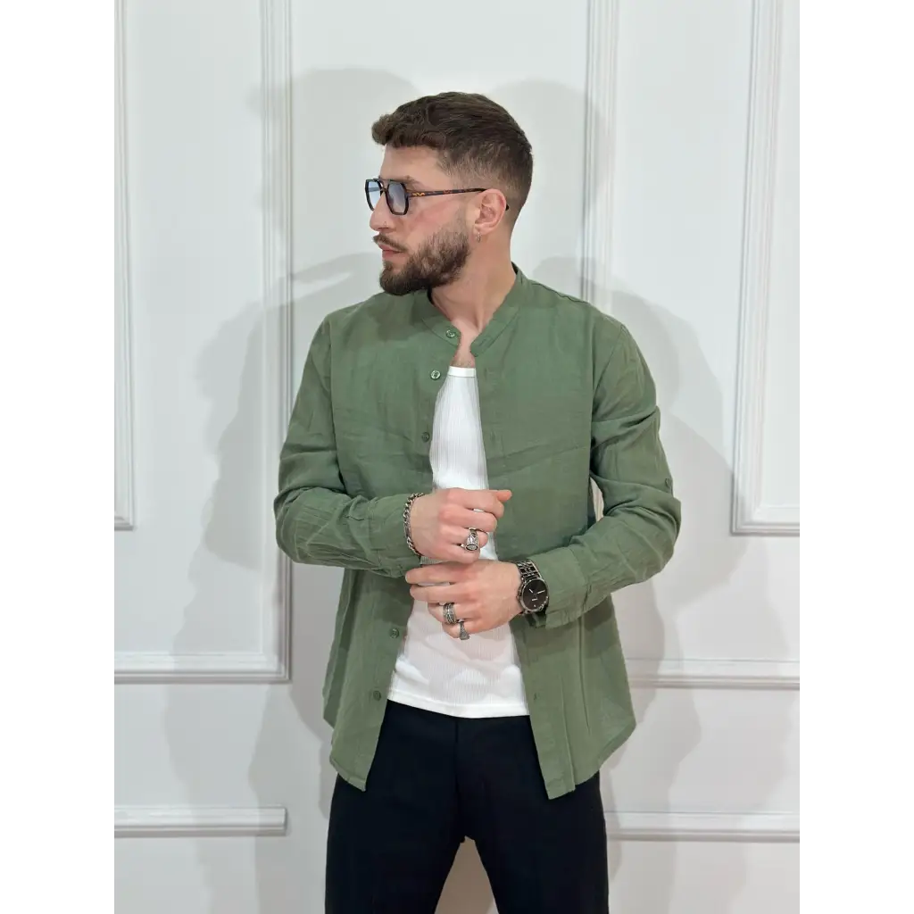 Camicia coreana in lino - CAMICIA