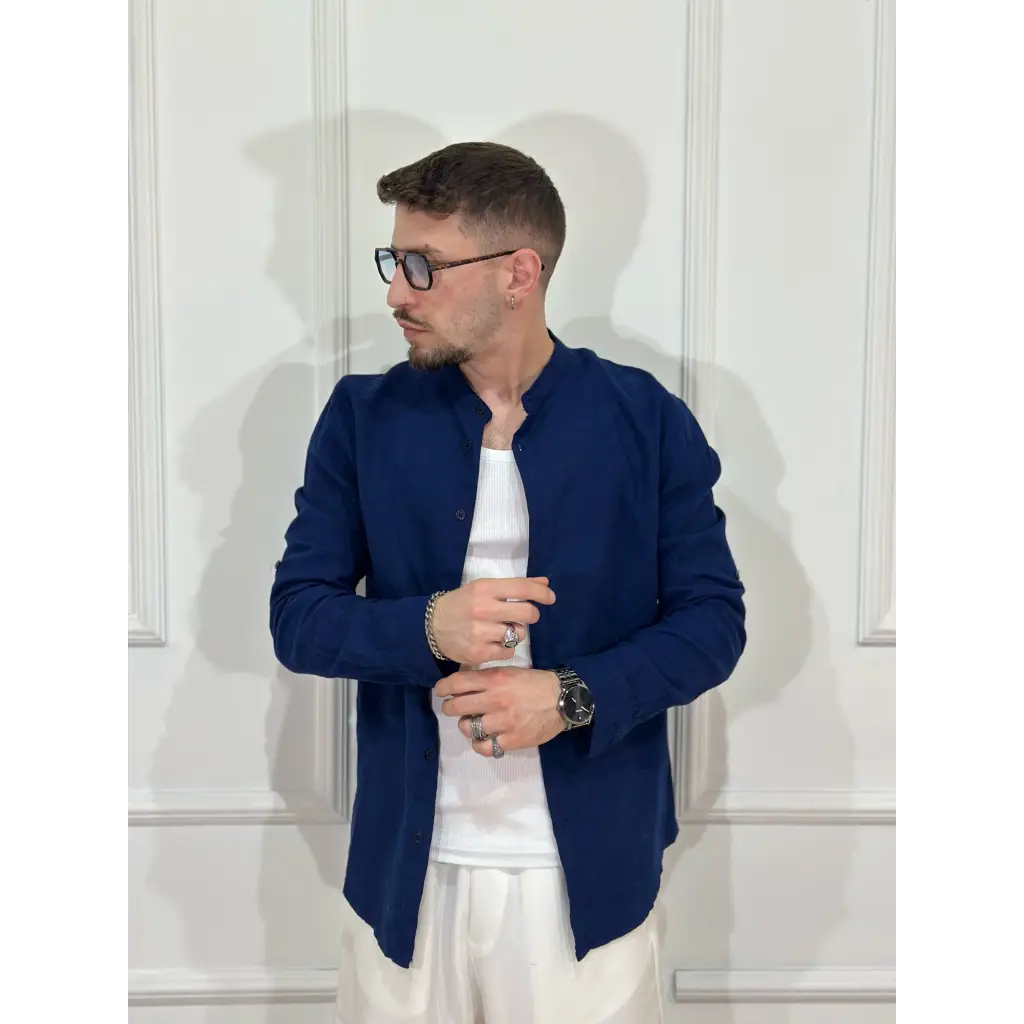 Camicia coreana in lino - CAMICIA