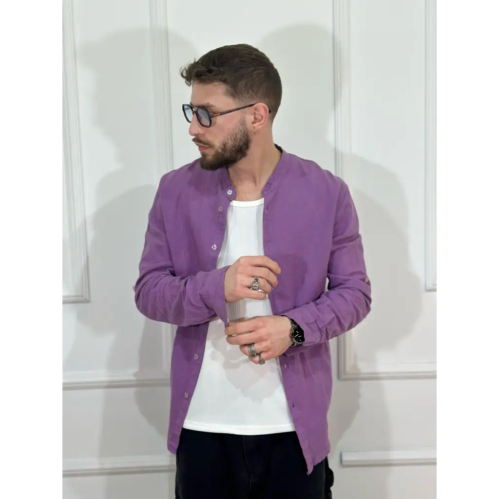 Camicia coreana in lino - CAMICIA