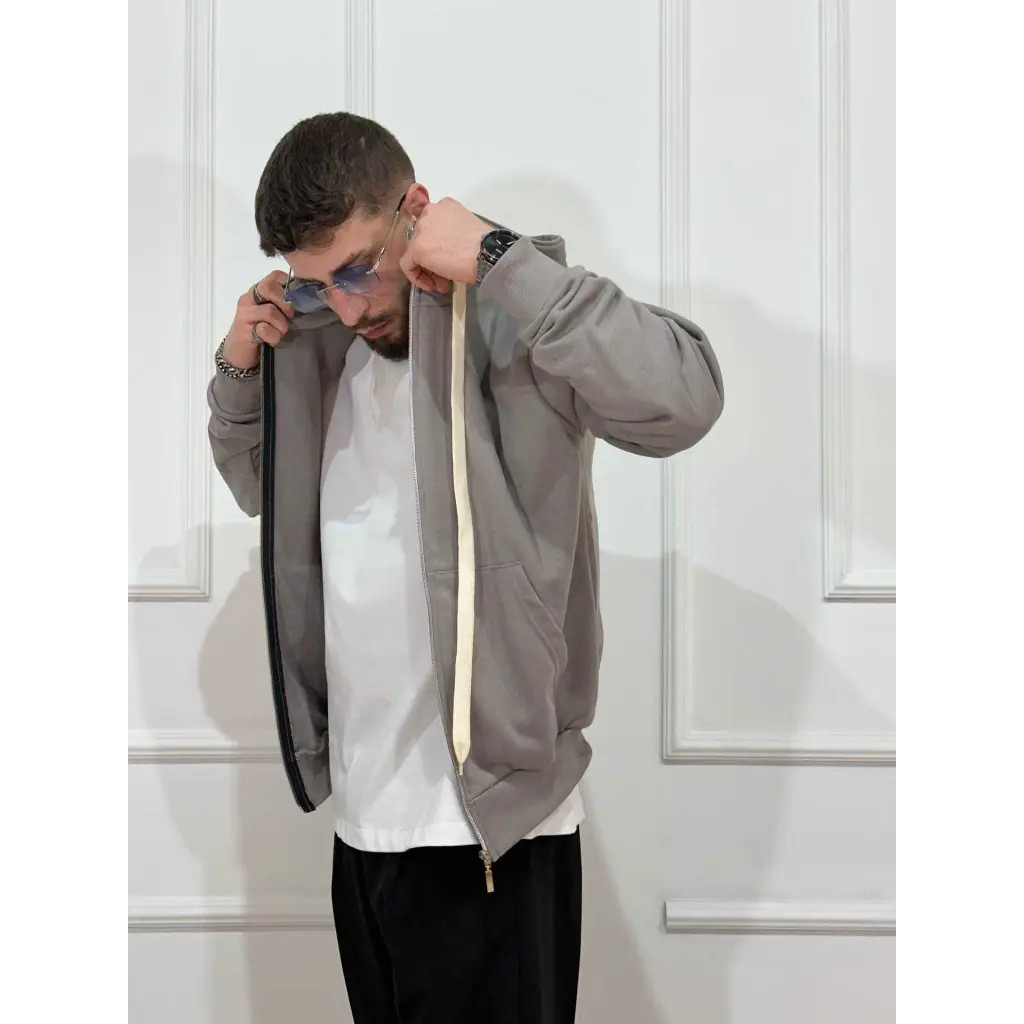 Felpa basic con zip - MAGLIA