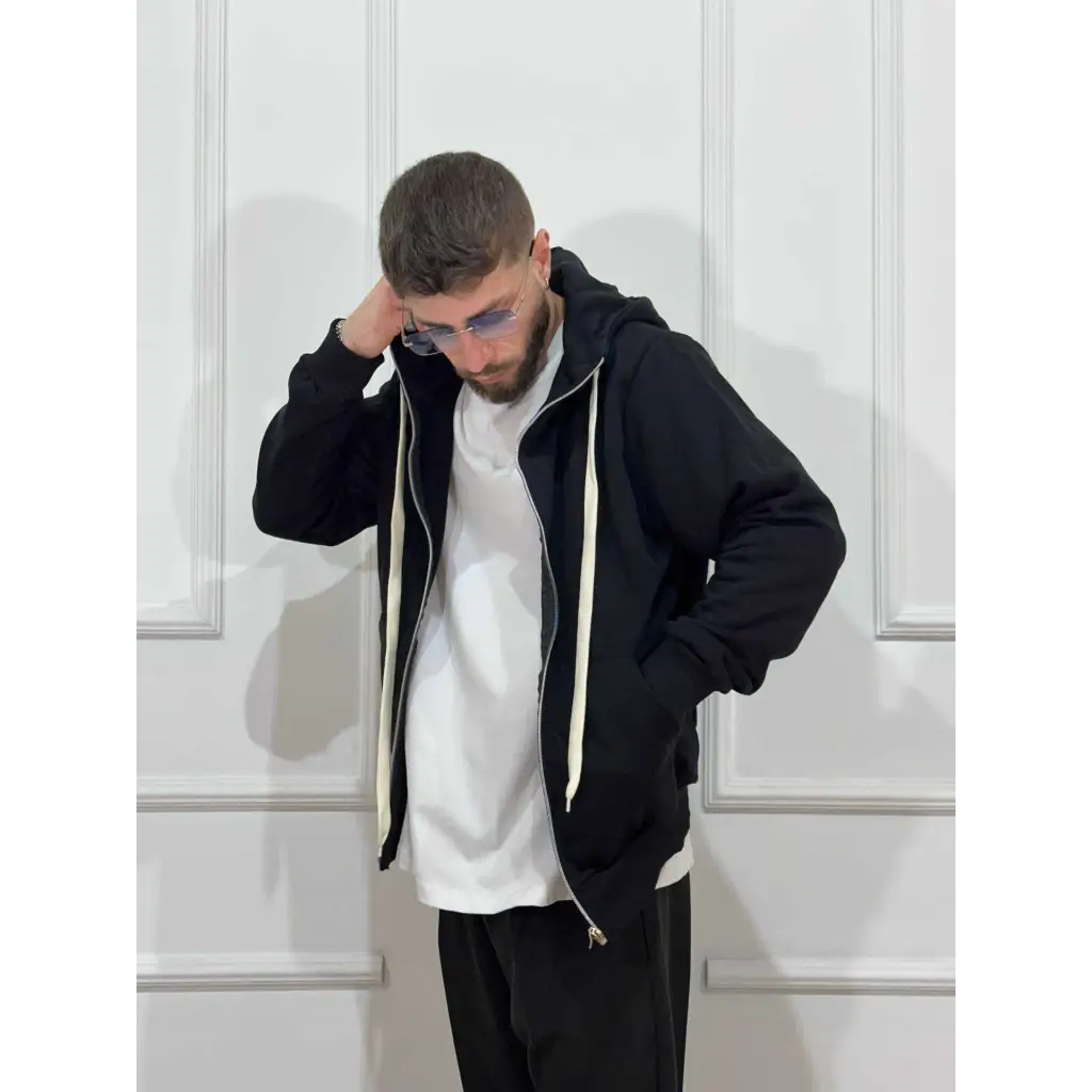 Felpa basic con zip - MAGLIA