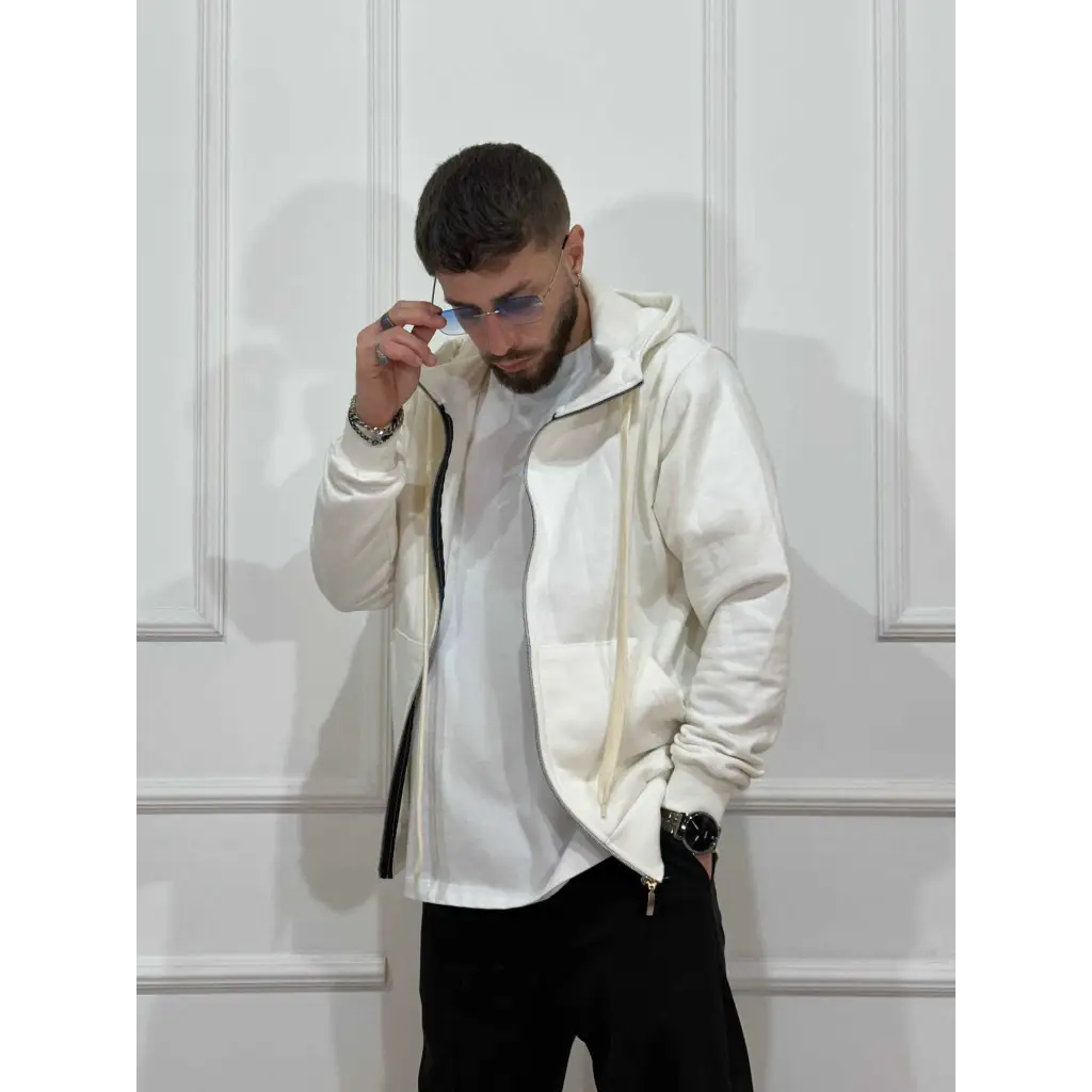 Felpa basic con zip - MAGLIA