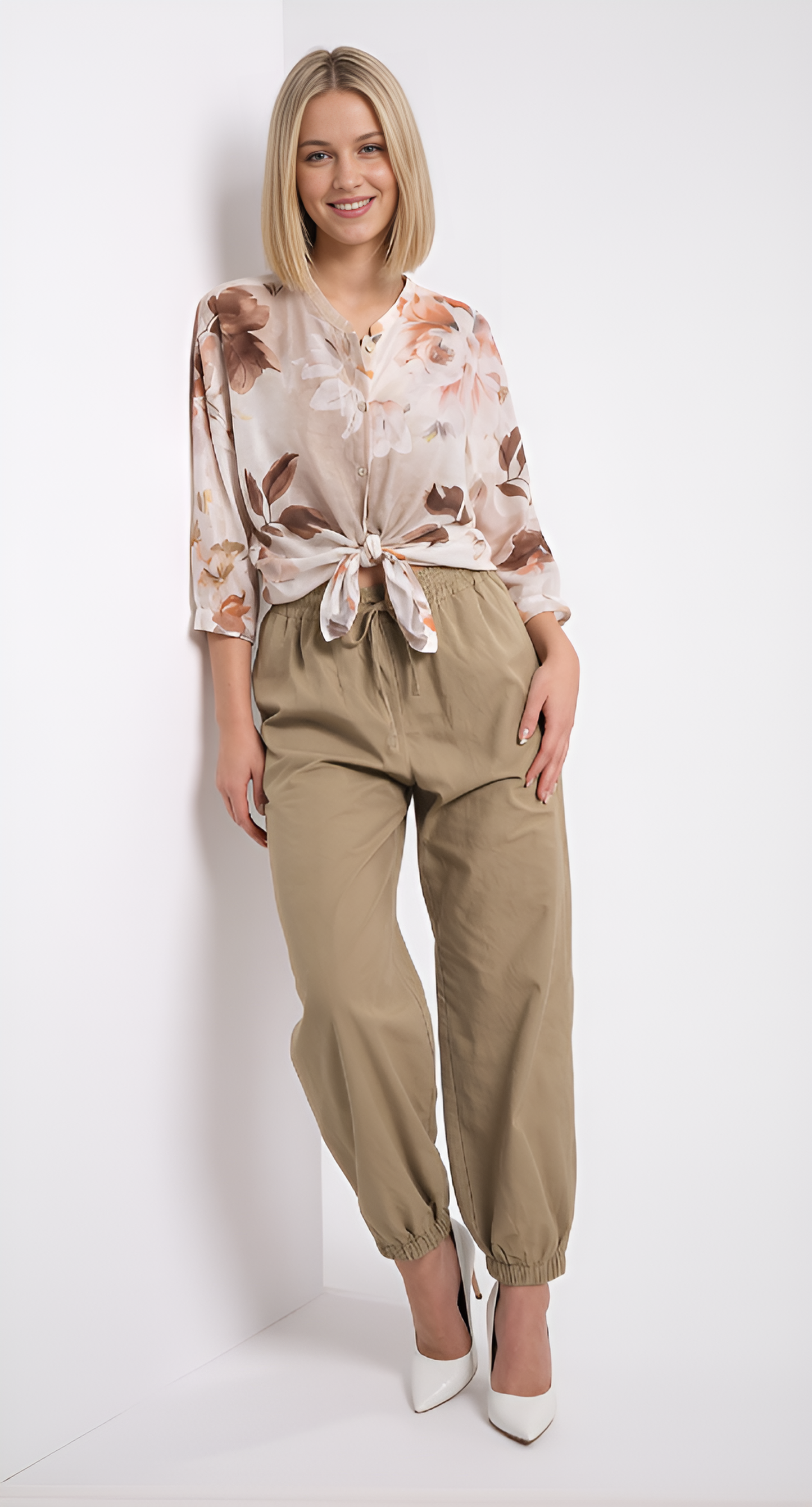 Pantalone cotone con coulisse