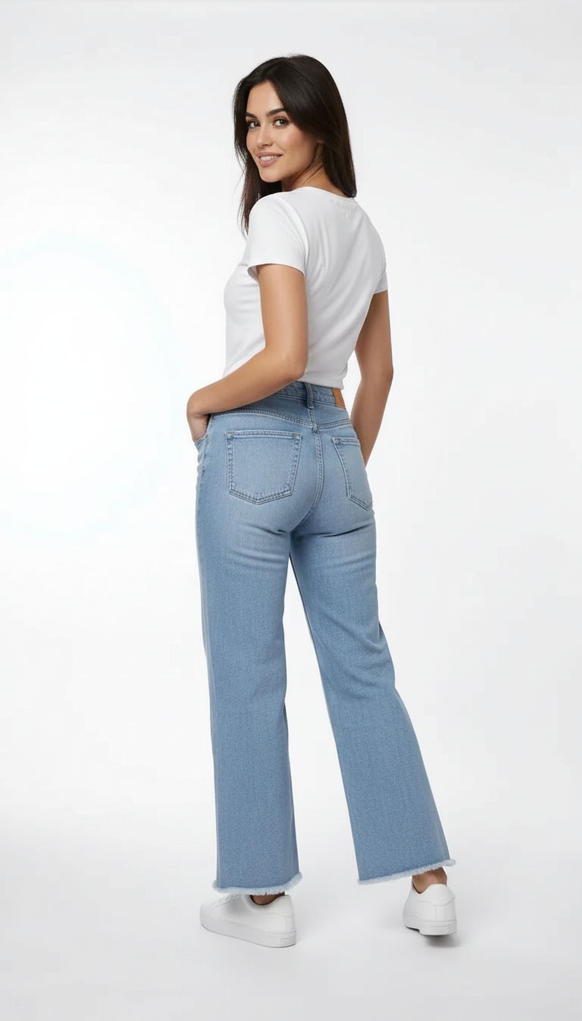 Jeans Wideleg sfrangiato