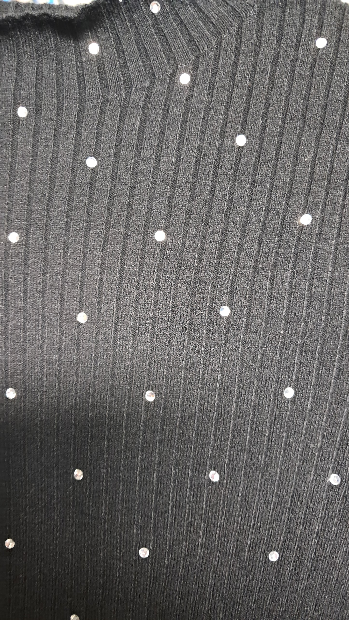 Maglia costine con strass
