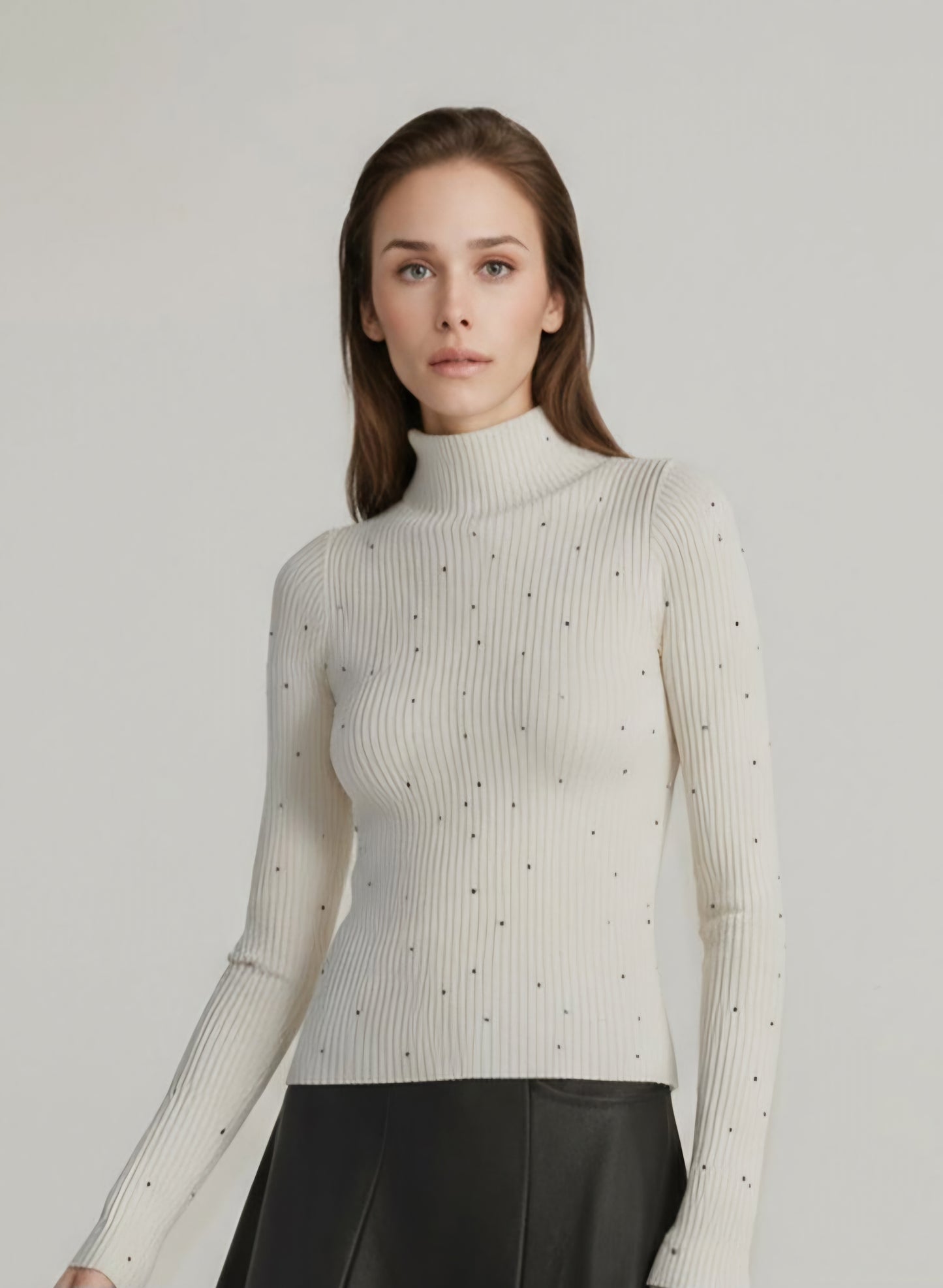 Maglia costine con strass