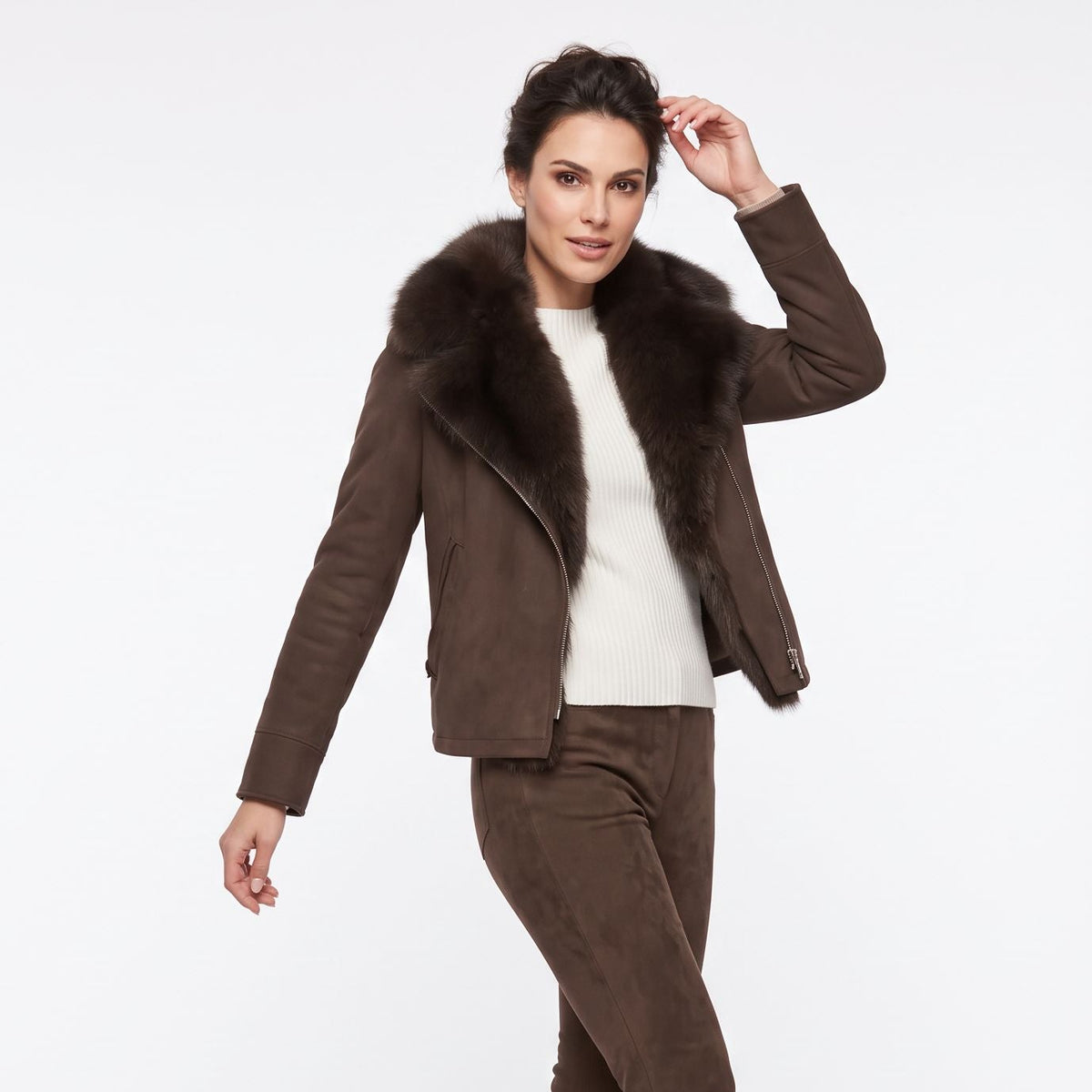 Giubbotto biker suede
