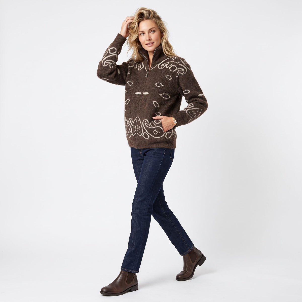 Cardigan zip