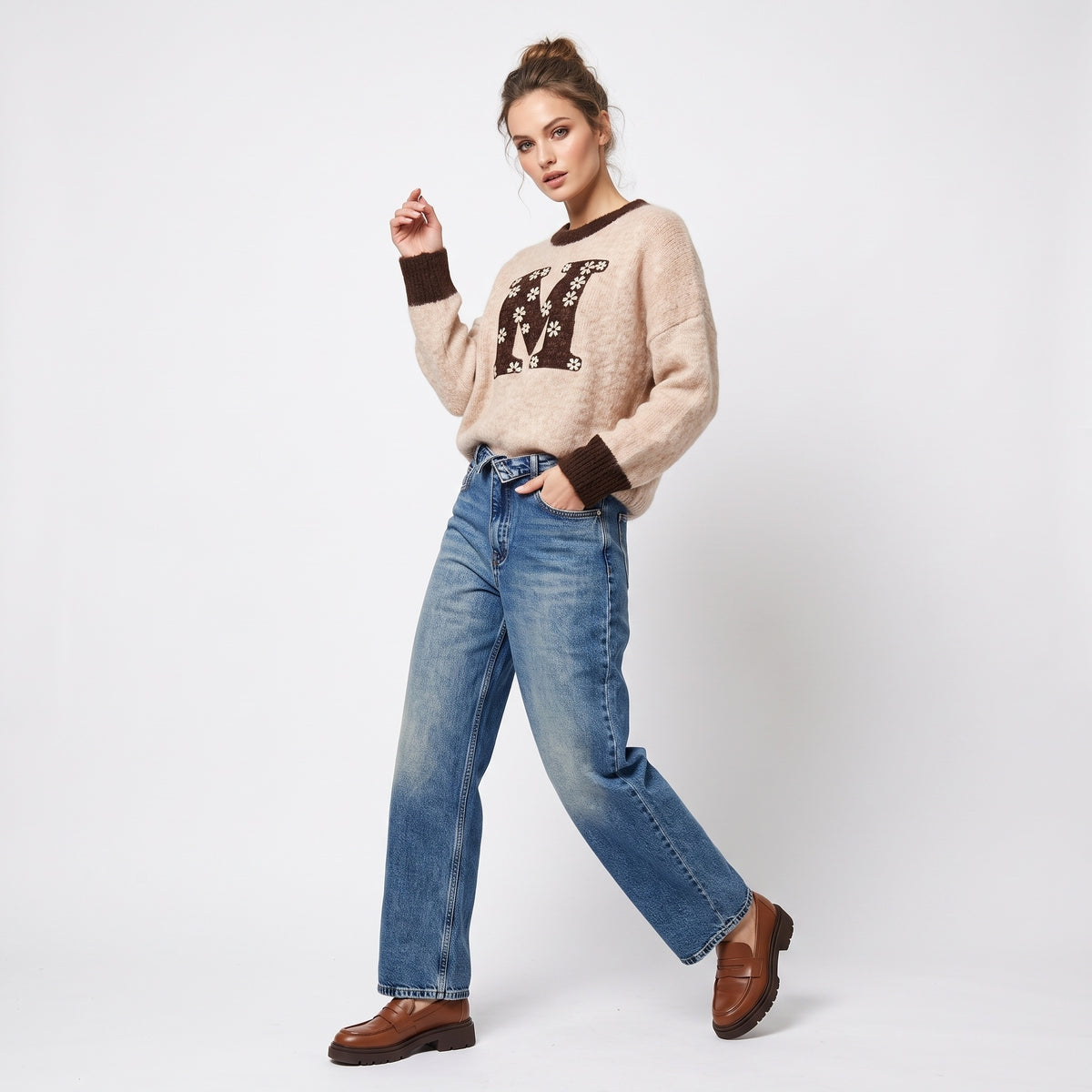 Jeans risvolto in vita