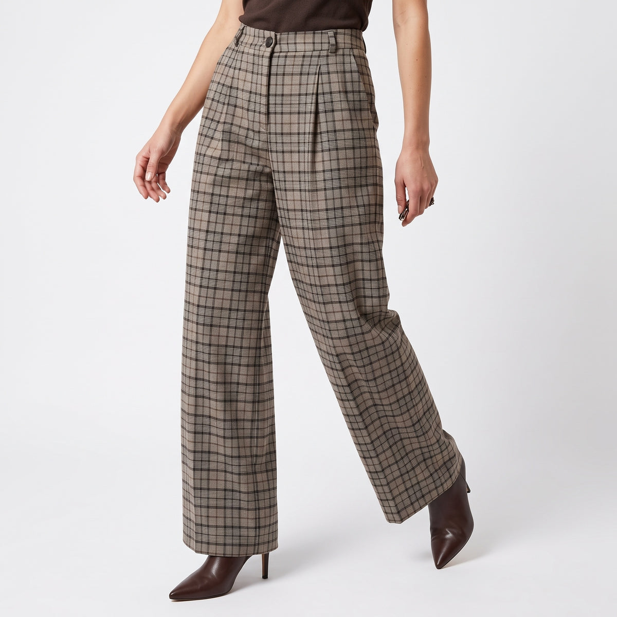 Pantalone wideleg quadri