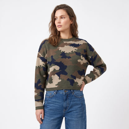 Maglia tricot o'neck Army