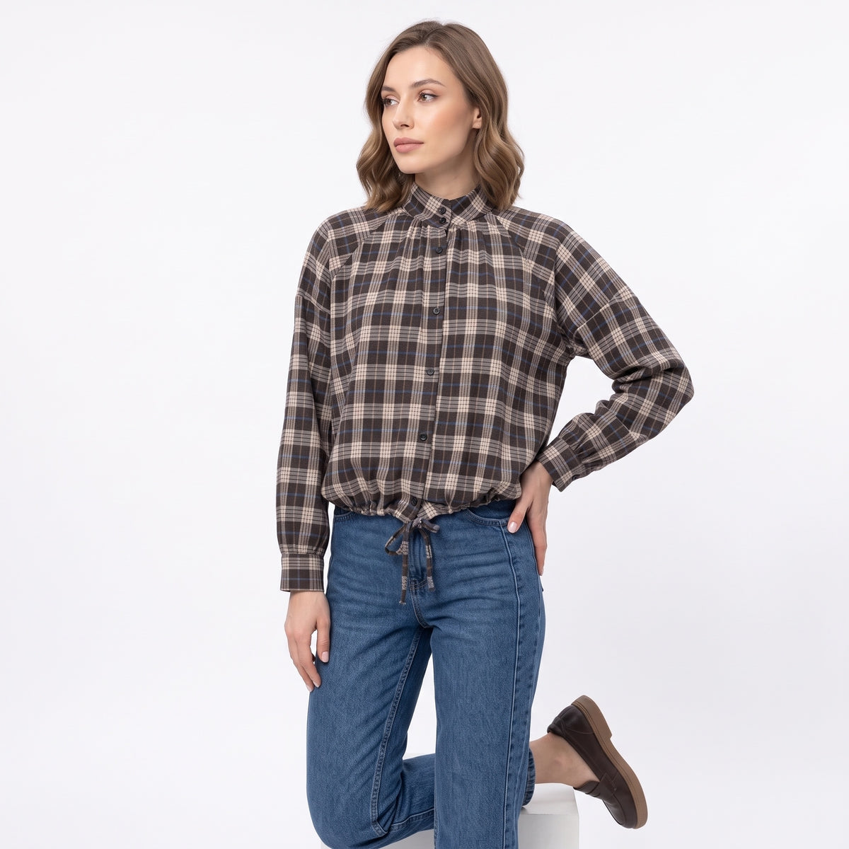 Camicia flanella corta in check