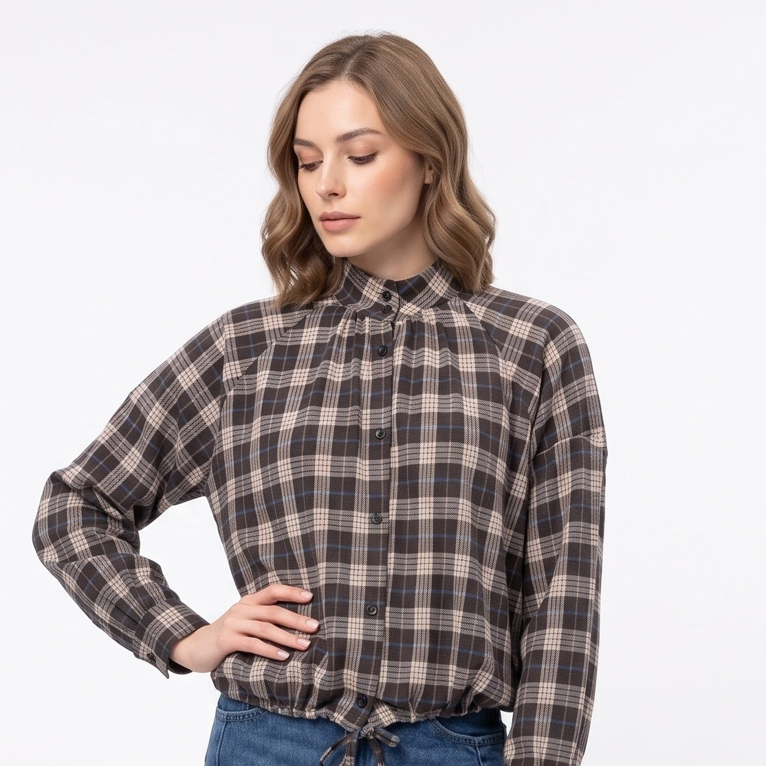 Camicia flanella corta in check