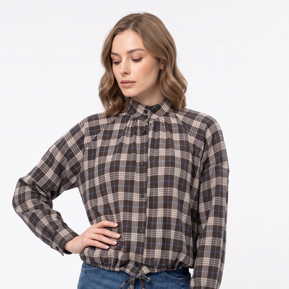 Camicia flanella corta in check