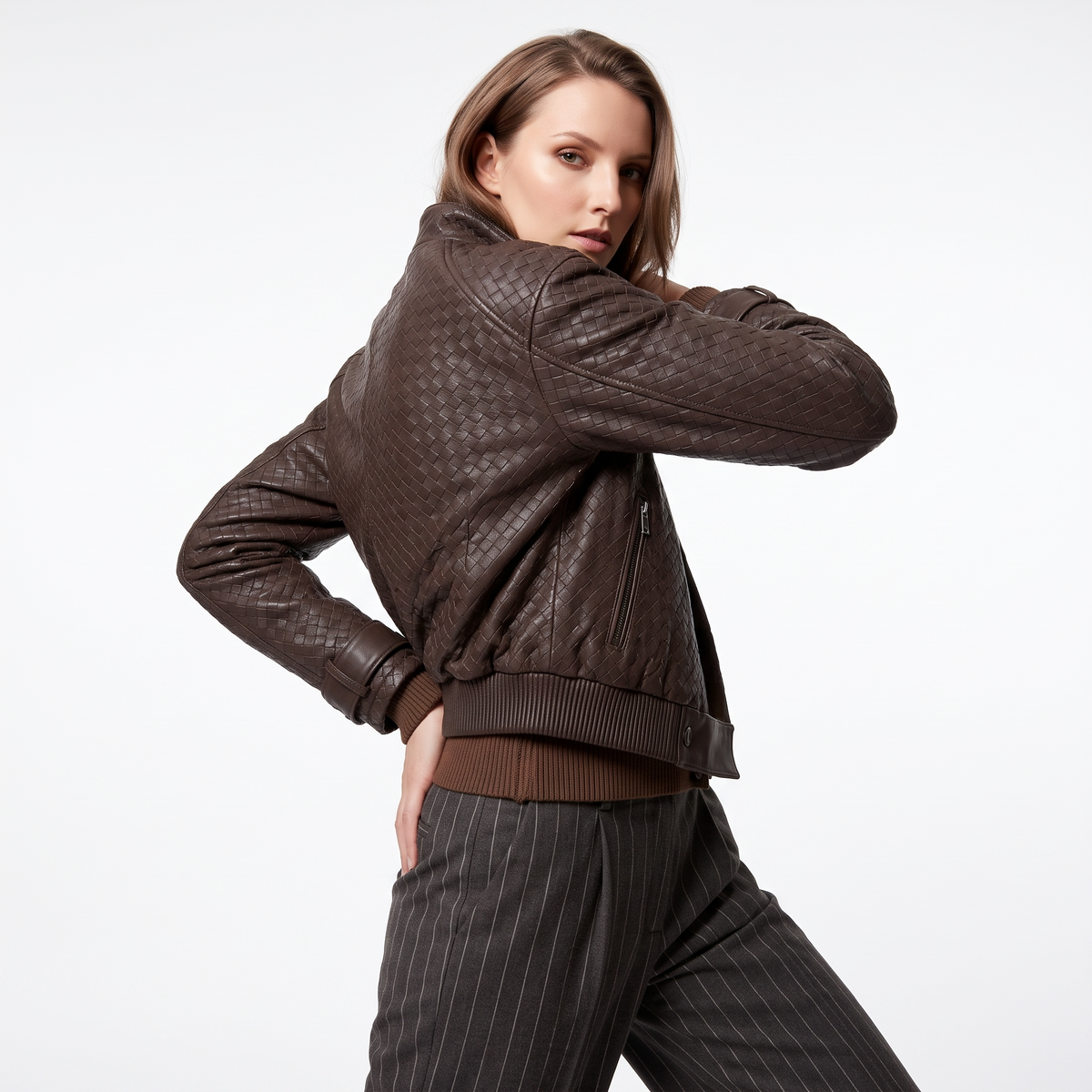 Giubbino biker ecopelle