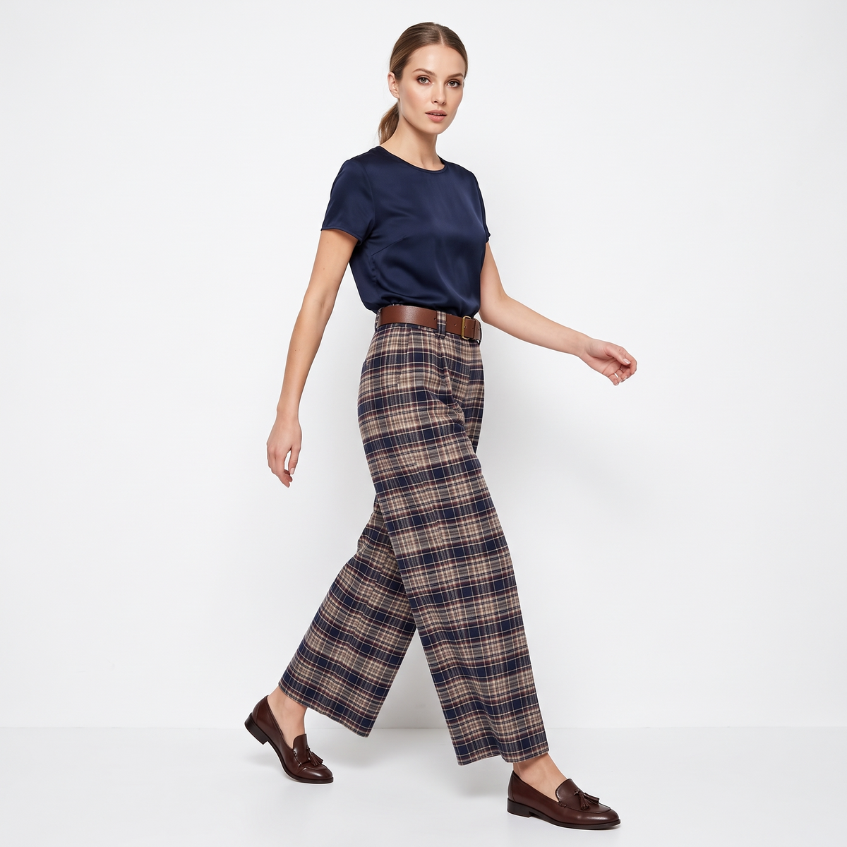 Pantalone midi quadri