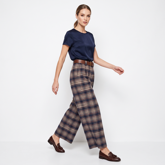 Pantalone midi quadri