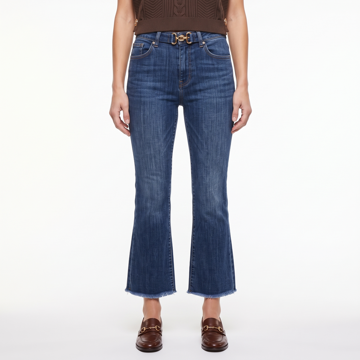 Jeans zampetta sfrangiata