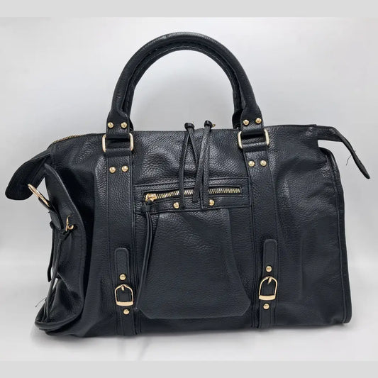 Borsa grande con cerniere - NERO - borsa