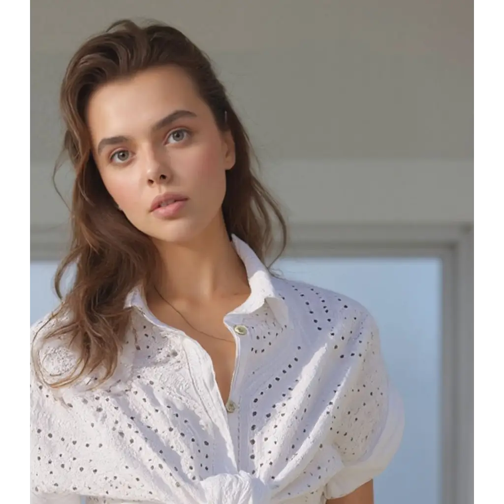 Camicia pizzo Saint Tropez - BIANCO / UNICA / Cotone - CAMICIA