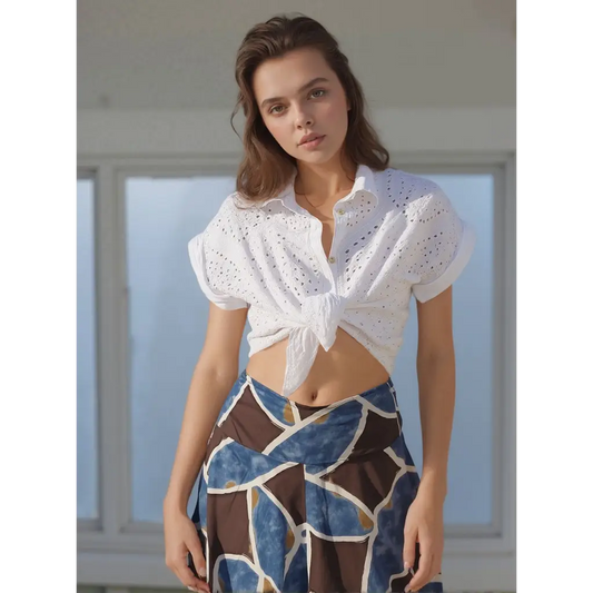 Camicia pizzo Saint Tropez - BIANCO / UNICA / Cotone - CAMICIA