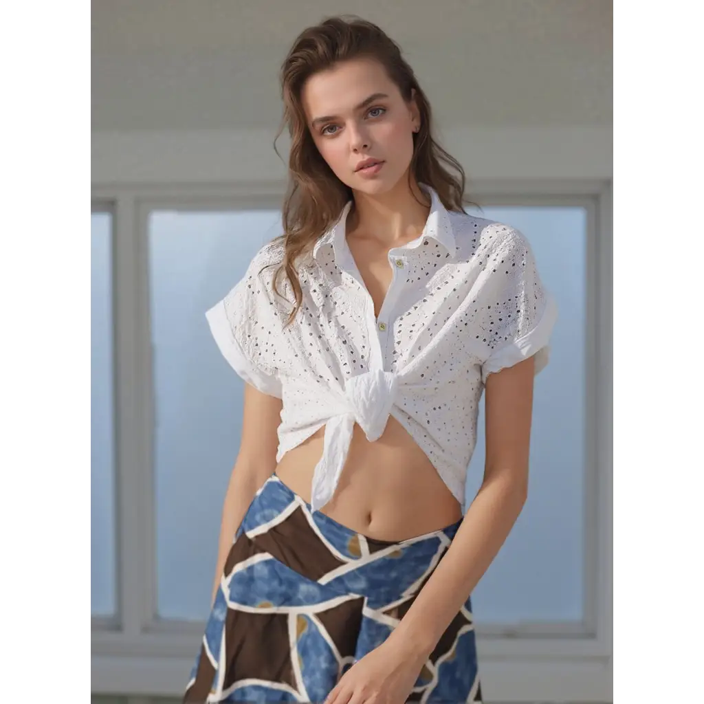 Camicia pizzo Saint Tropez - BIANCO / UNICA / Cotone - CAMICIA