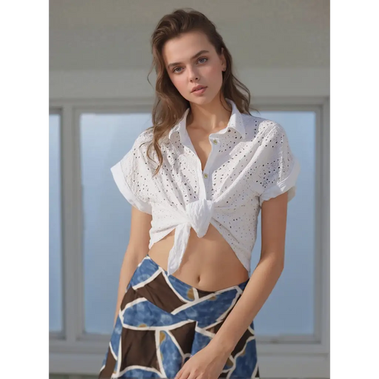 Camicia pizzo Saint Tropez - BIANCO / UNICA / Cotone - CAMICIA