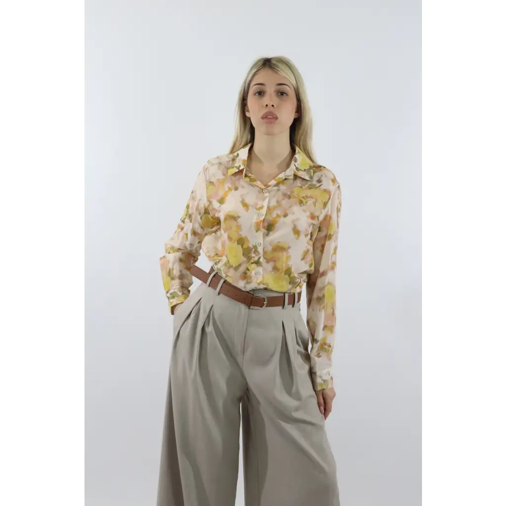 Camicia seta fantasia - GIALLO / UNICA / Cotone/Seta - CAMICIA
