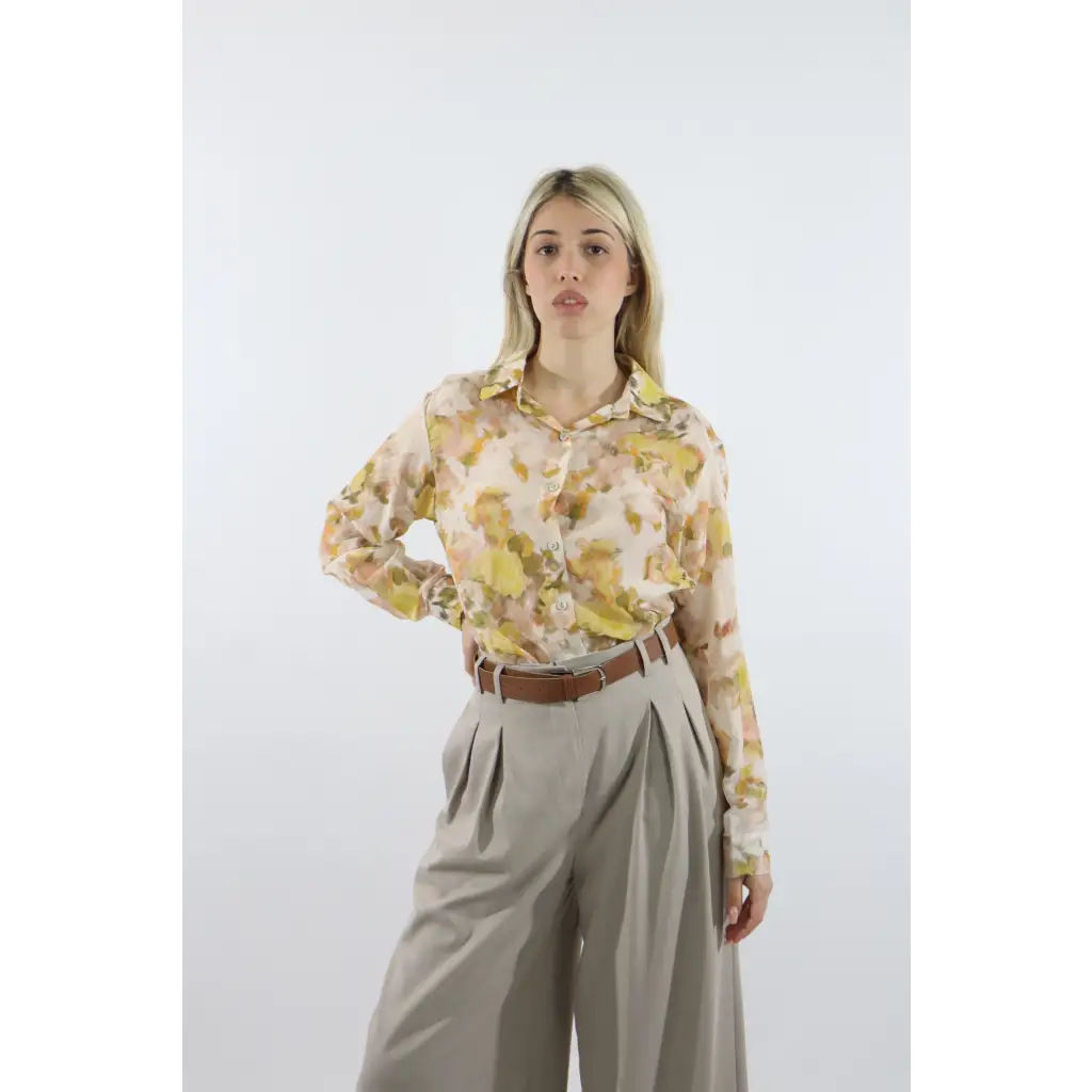 Camicia seta fantasia - GIALLO / UNICA / Cotone/Seta - CAMICIA
