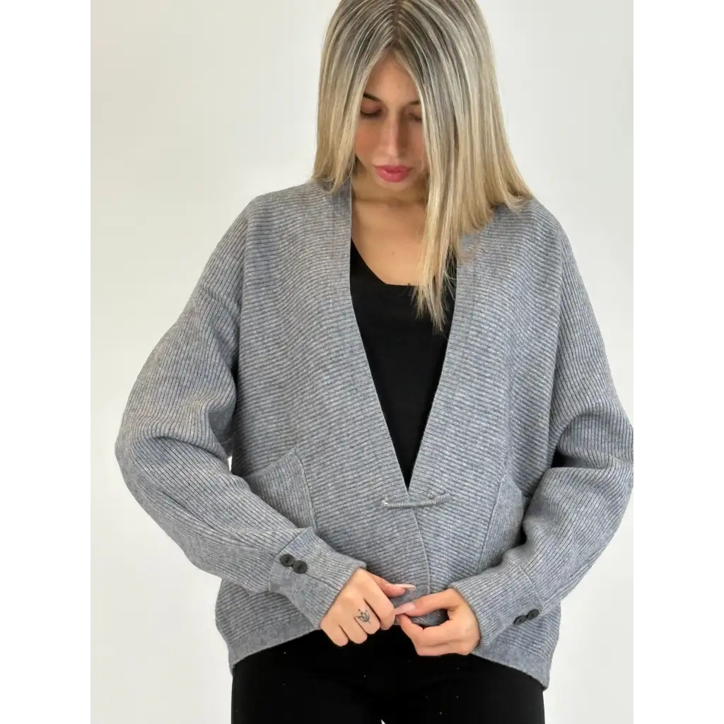 Cardigan con spilla - MAGLIA