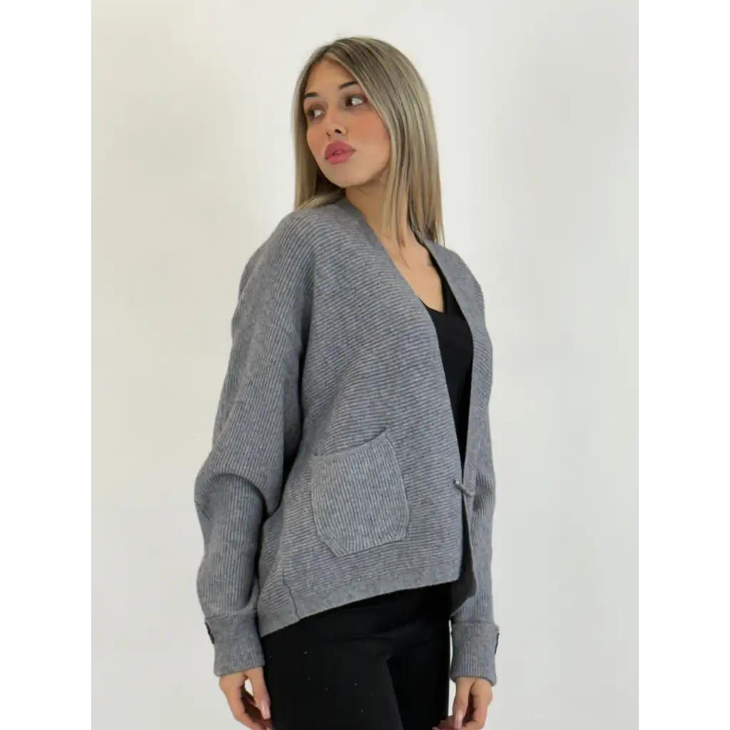 Cardigan con spilla - MAGLIA