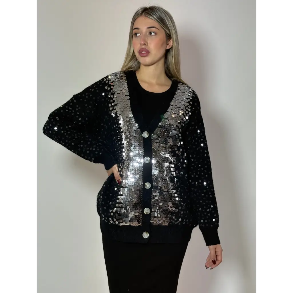 Cardigan paillettes - NERO / UNICA - MAGLIA