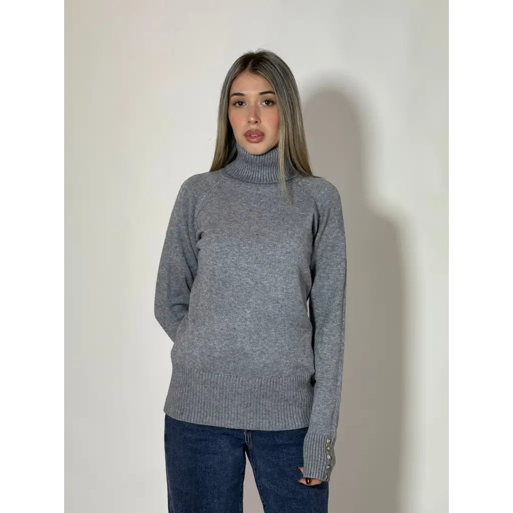 Dolcevita tricot con bottoni - MAGLIA