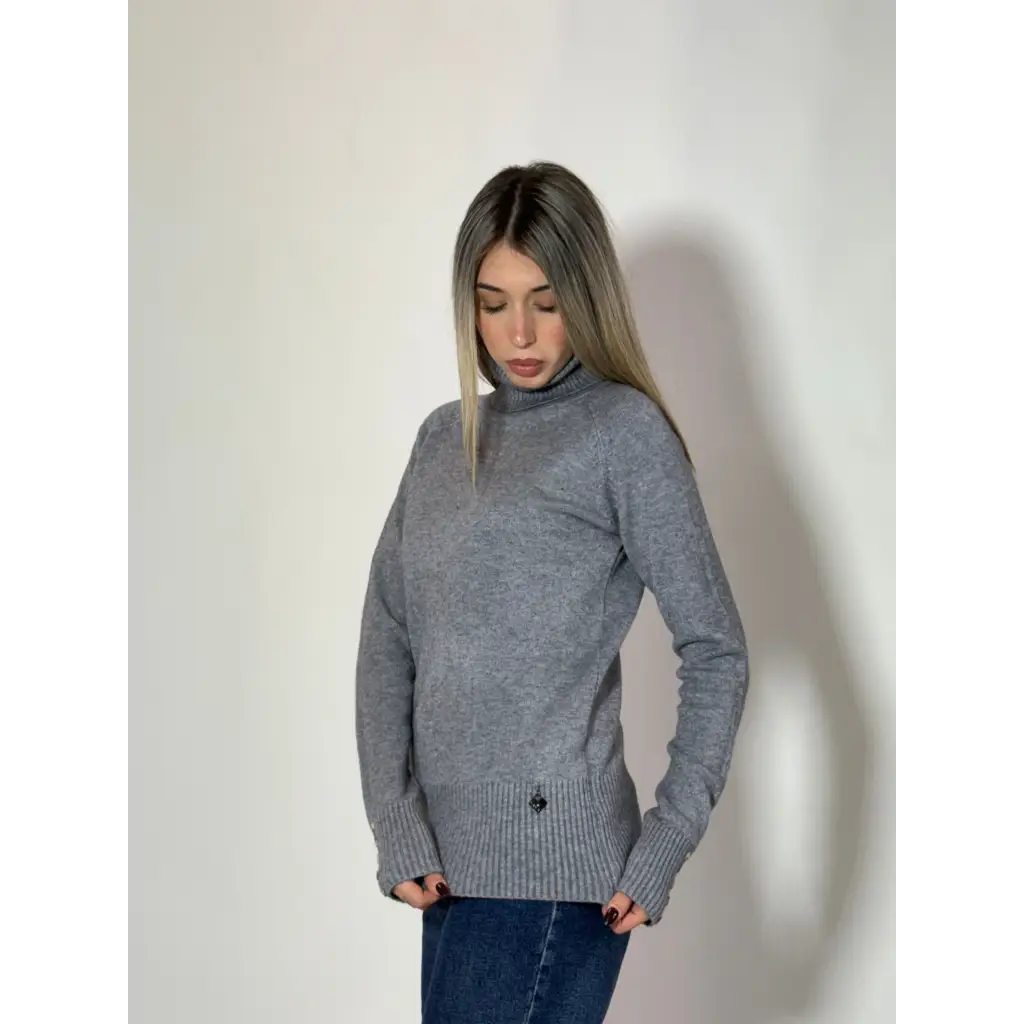 Dolcevita tricot con bottoni - MAGLIA