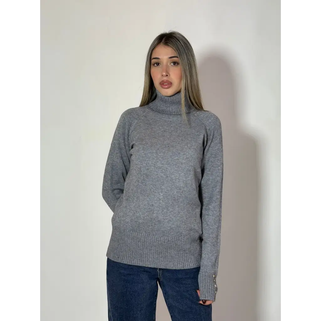 Dolcevita tricot con bottoni - MAGLIA