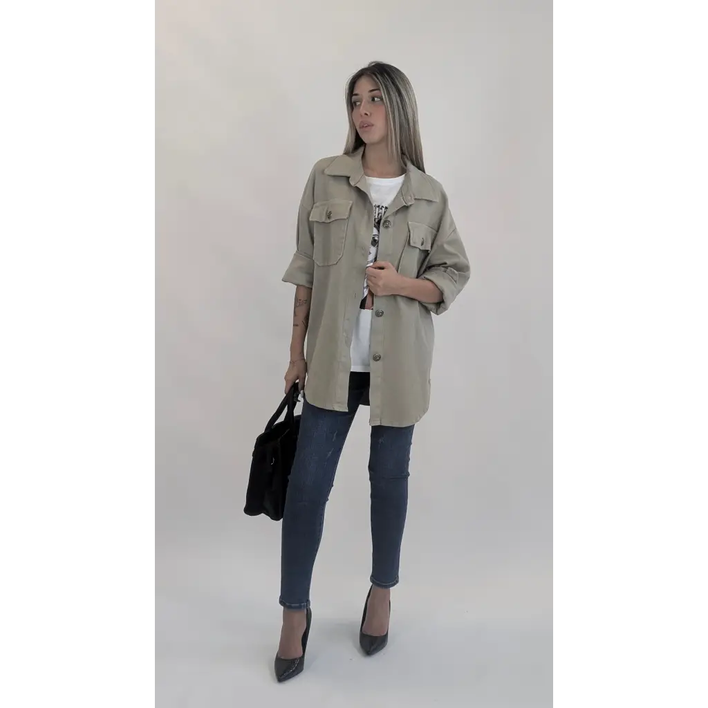 Giacca camicia in cotone - Beige / UNICA - CAMICIA