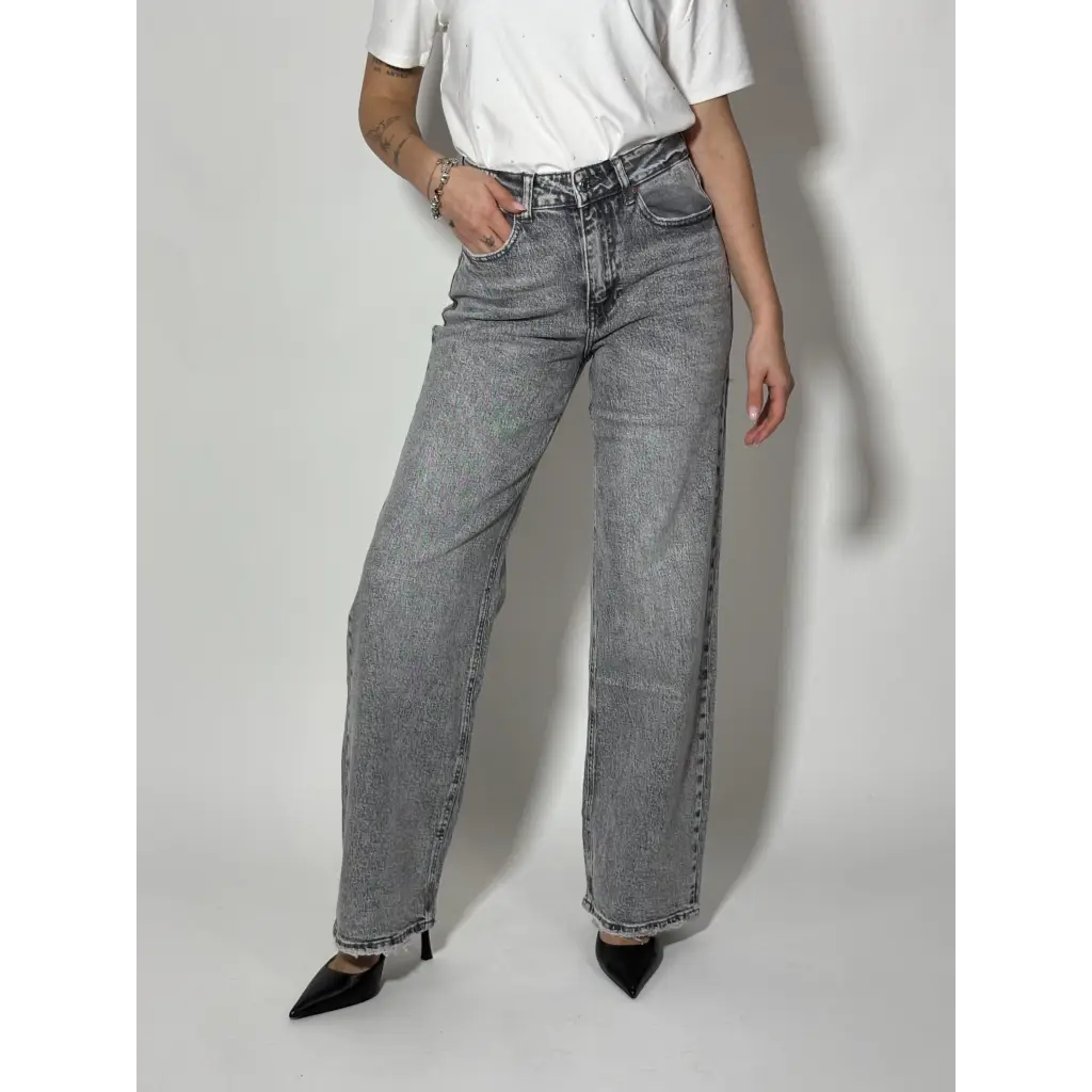 Jeans Wideleg Grey - PANTALONI E JEANS