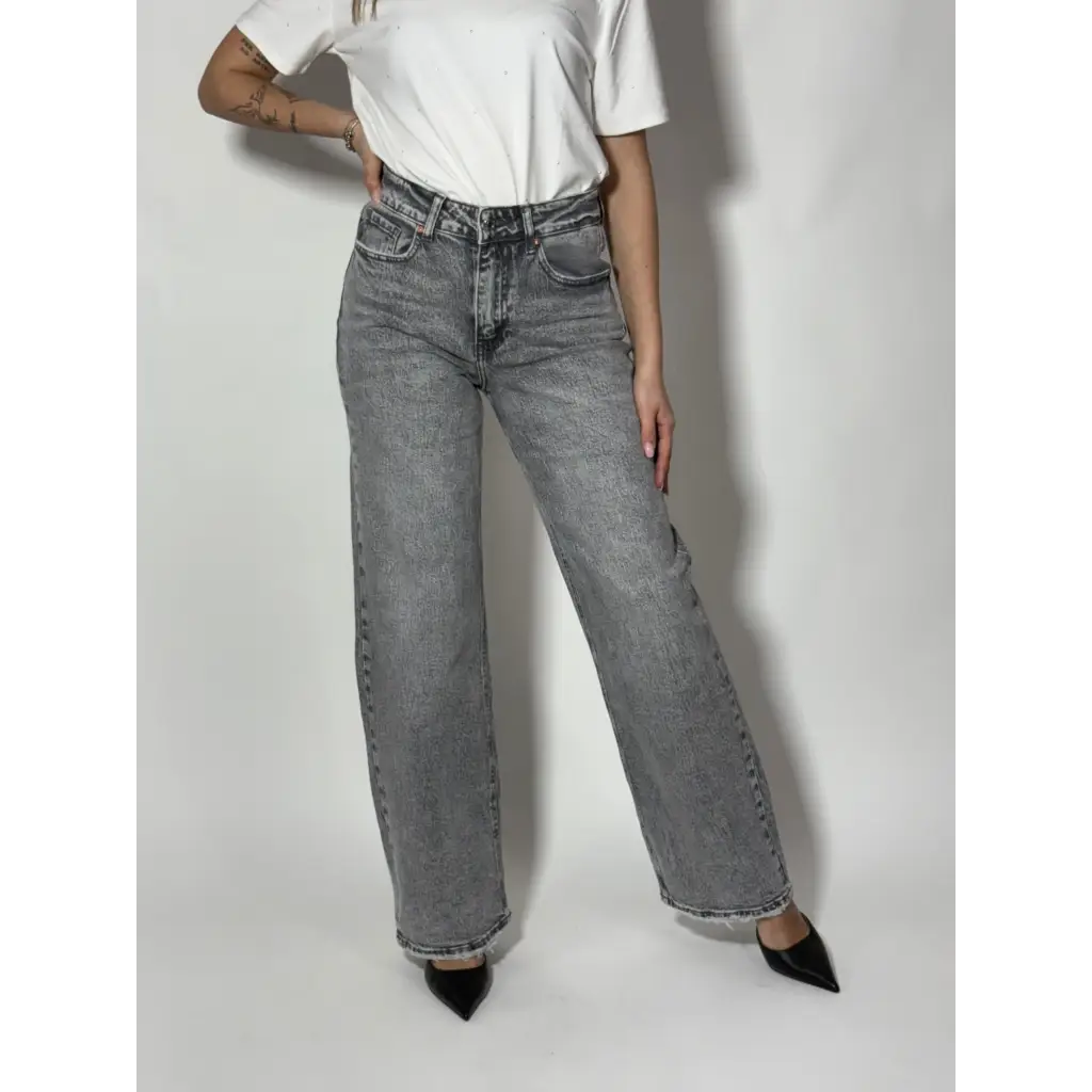 Jeans Wideleg Grey - PANTALONI E JEANS