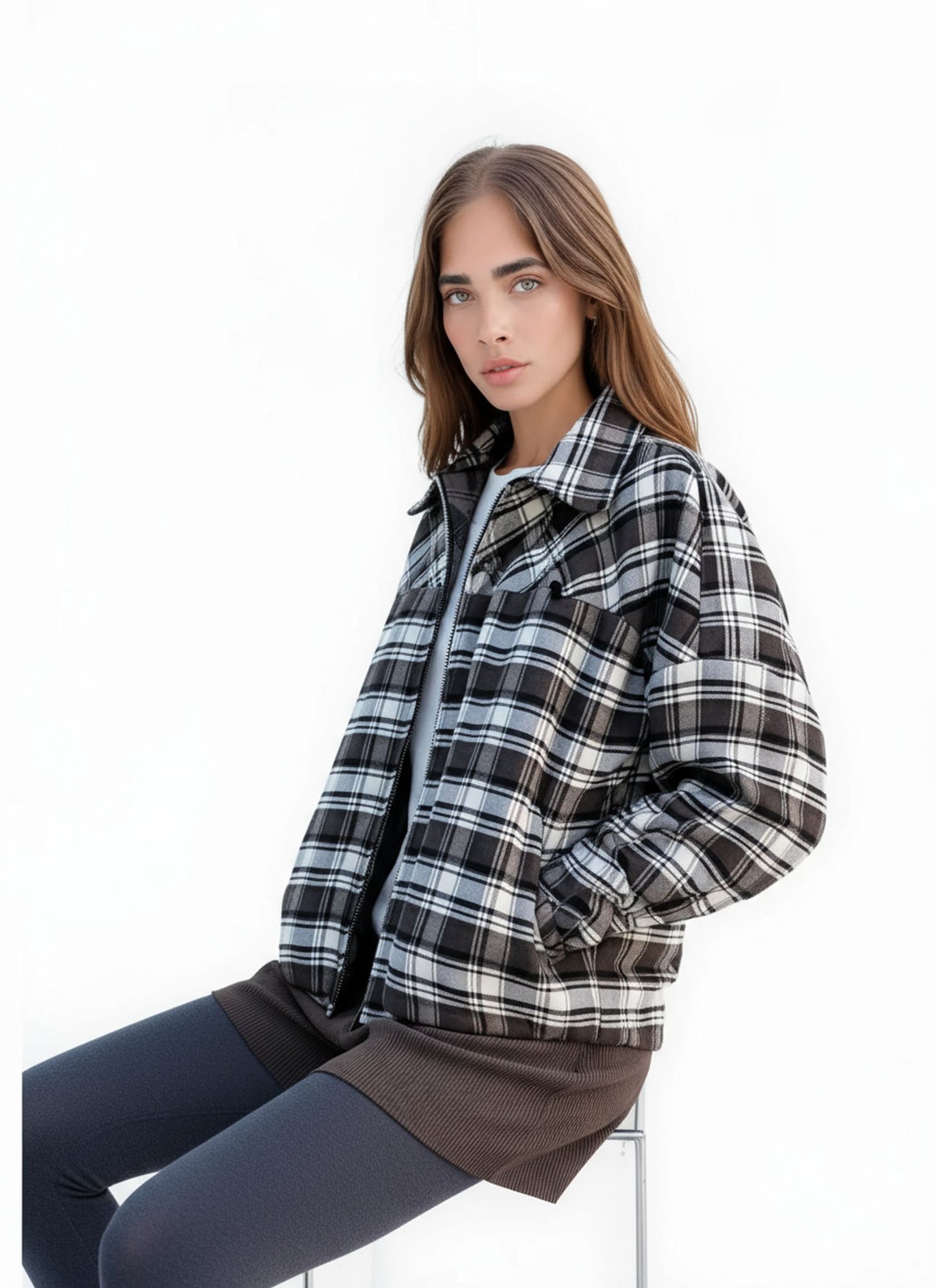 Giubbino imbottito quadri