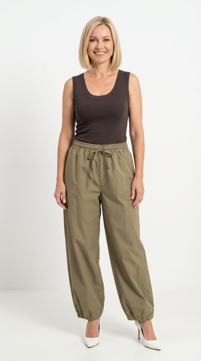 Pantalone cotone con coulisse