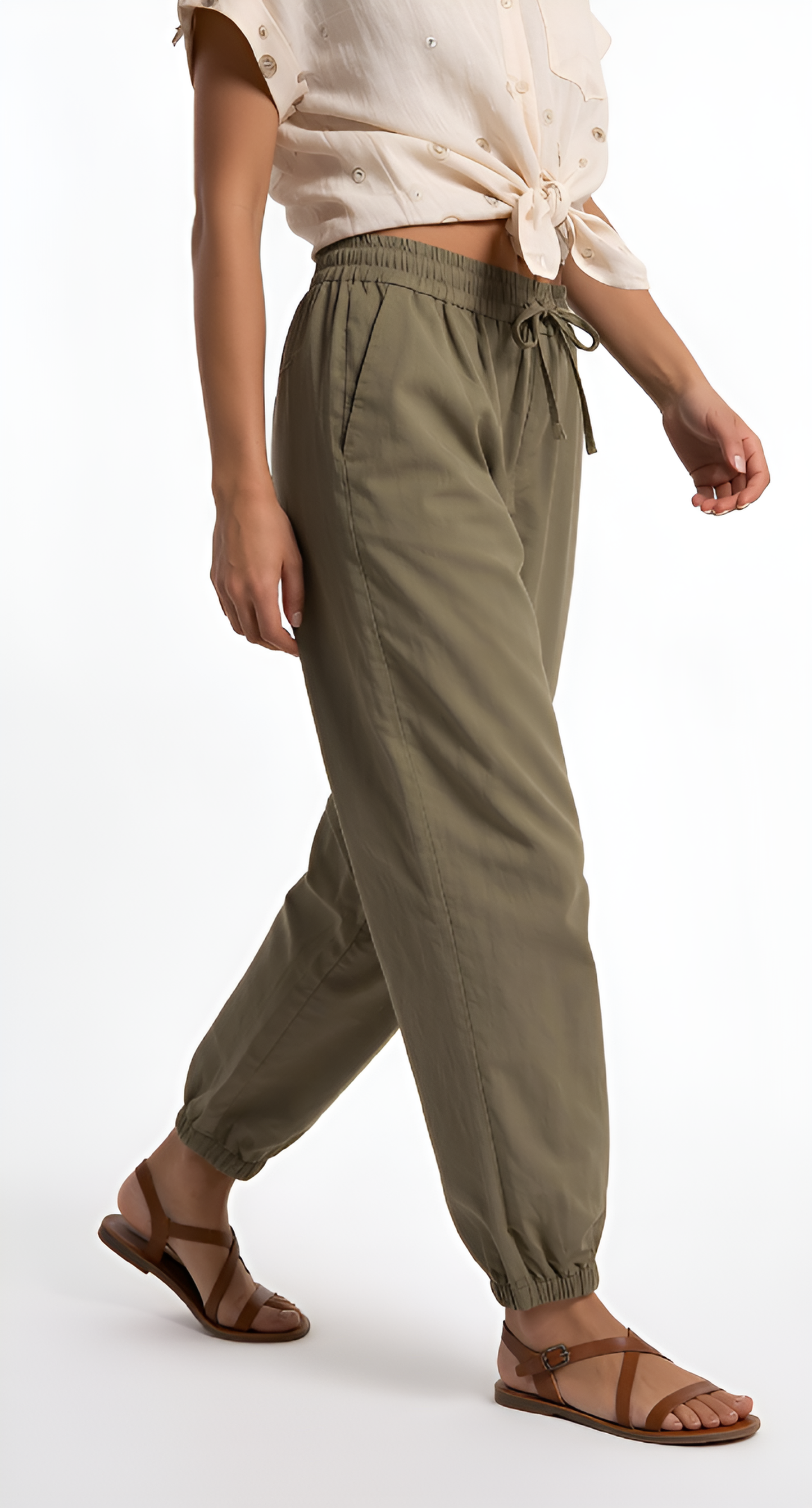 Pantalone cotone con coulisse