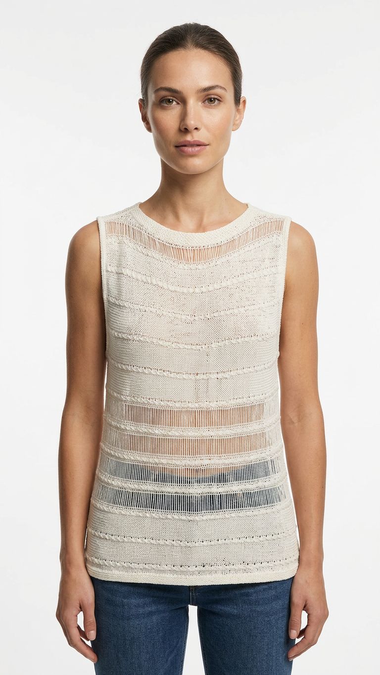 Maglia in filo smanicata