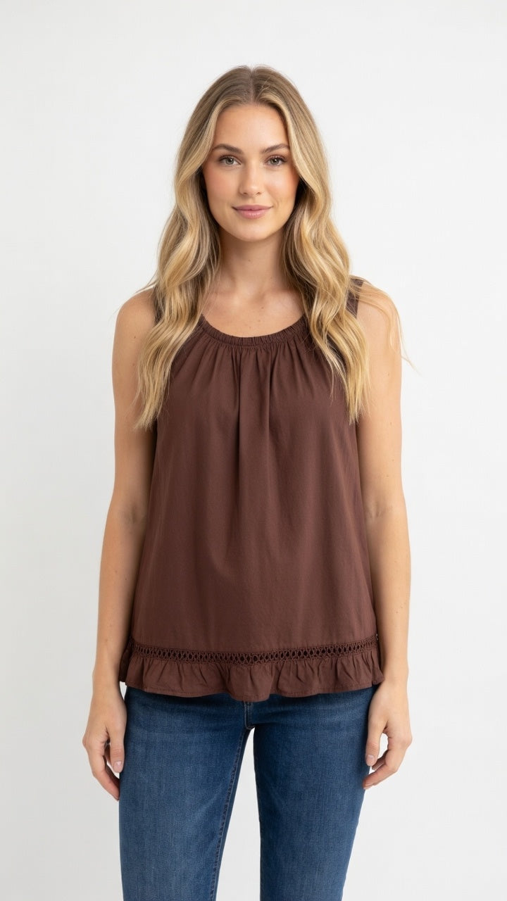 Top cotone girocollo