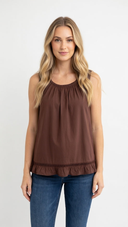 Top cotone girocollo