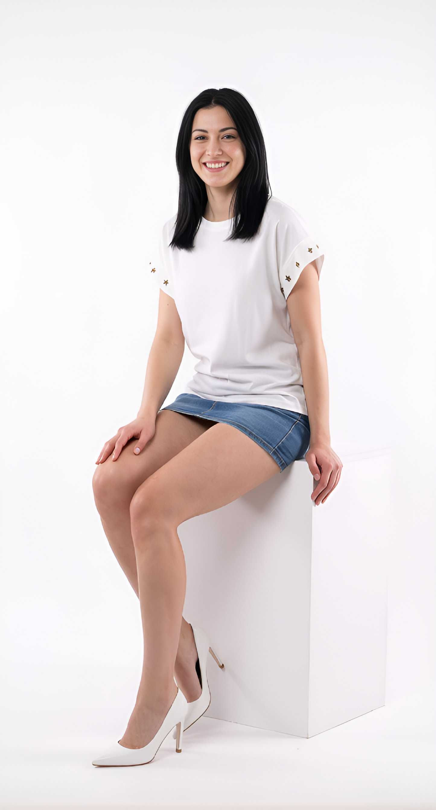T-shirt ricamo stelline