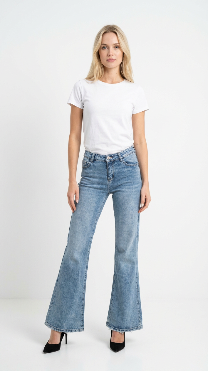 Jeans wideleg basic sw